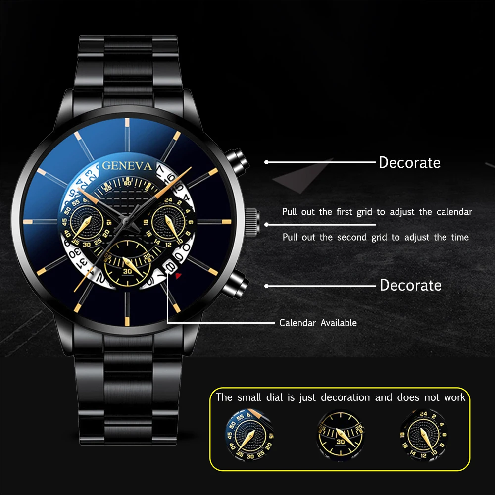 Fashion Mens Quartz Watch Golden Yellow Stainless Steel Luxury Wristwatch Man Business Classic Calendar Clock relogio masculino