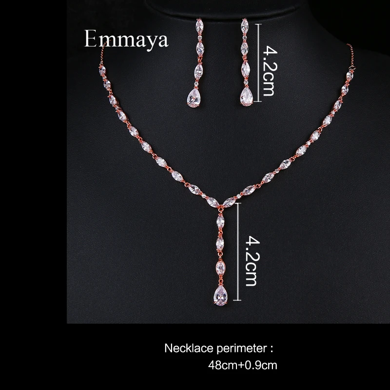 Emmaya New Fashion Pure And Tiny Cubic Zircon Lovely Jewelry Necklace And Earring  For Women&Lady Dazzling Dress-up In Party