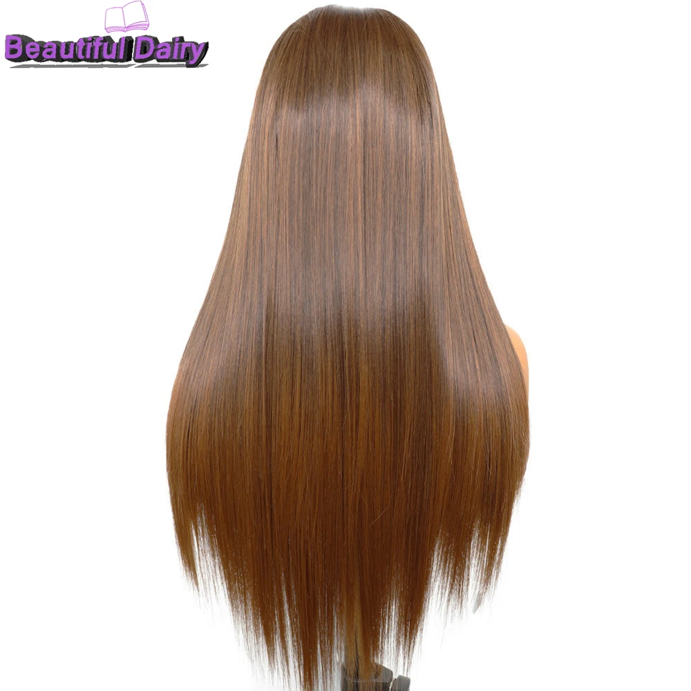 Beautiful Diary Silky Straight Gluesless Wigs Futura Hair 13x4inch Heat Resistant Synthetic Lace Front Wig For Black Women