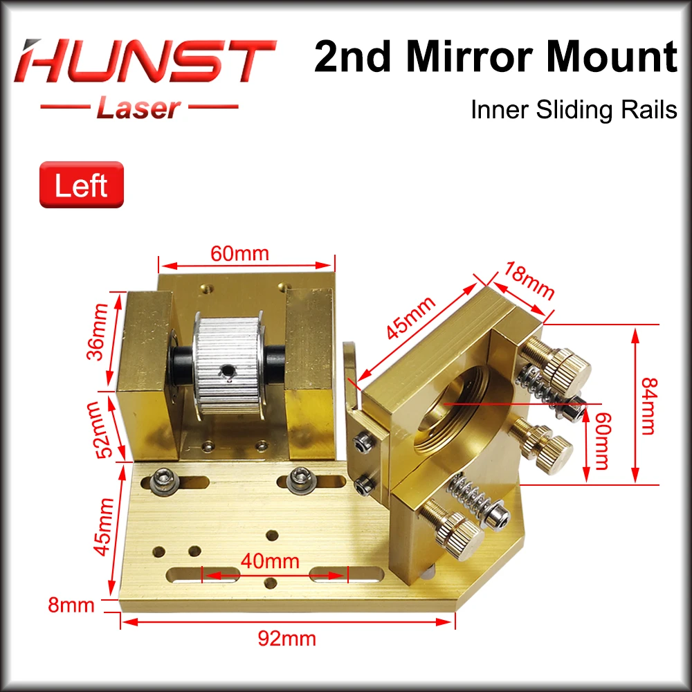 Imagem -05 - Hunst Laser Gravação e Máquina de Corte Acessórios Eixo x Motor Base Refletor Suporte Synchronous Conjunto Roda Co2