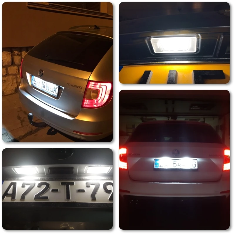 Canbus Error Free Led License Number Plate Lights Replacement Lamp For Skoda Octavia Combi 5E A7 Superb B6 Yeti Fabia MK3 Rapid