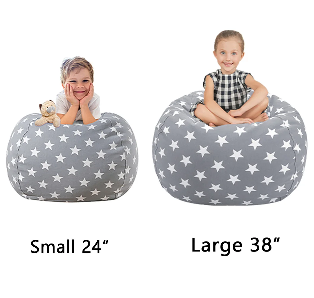 Pokrowiec na worek fasoli Grey Star Extra Large Stuffed Animal Toy Storage Bean Bag Pokrowiec na fasolę dziecka Miękkie siedzisko (bez wypełnienia