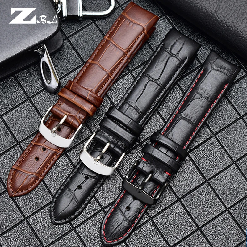 Genuine Leather Bracelet curved end watch strap for citizen BL9002-37 05A BT0001-12E 01A watch band 20mm 21mm 22mm watchband