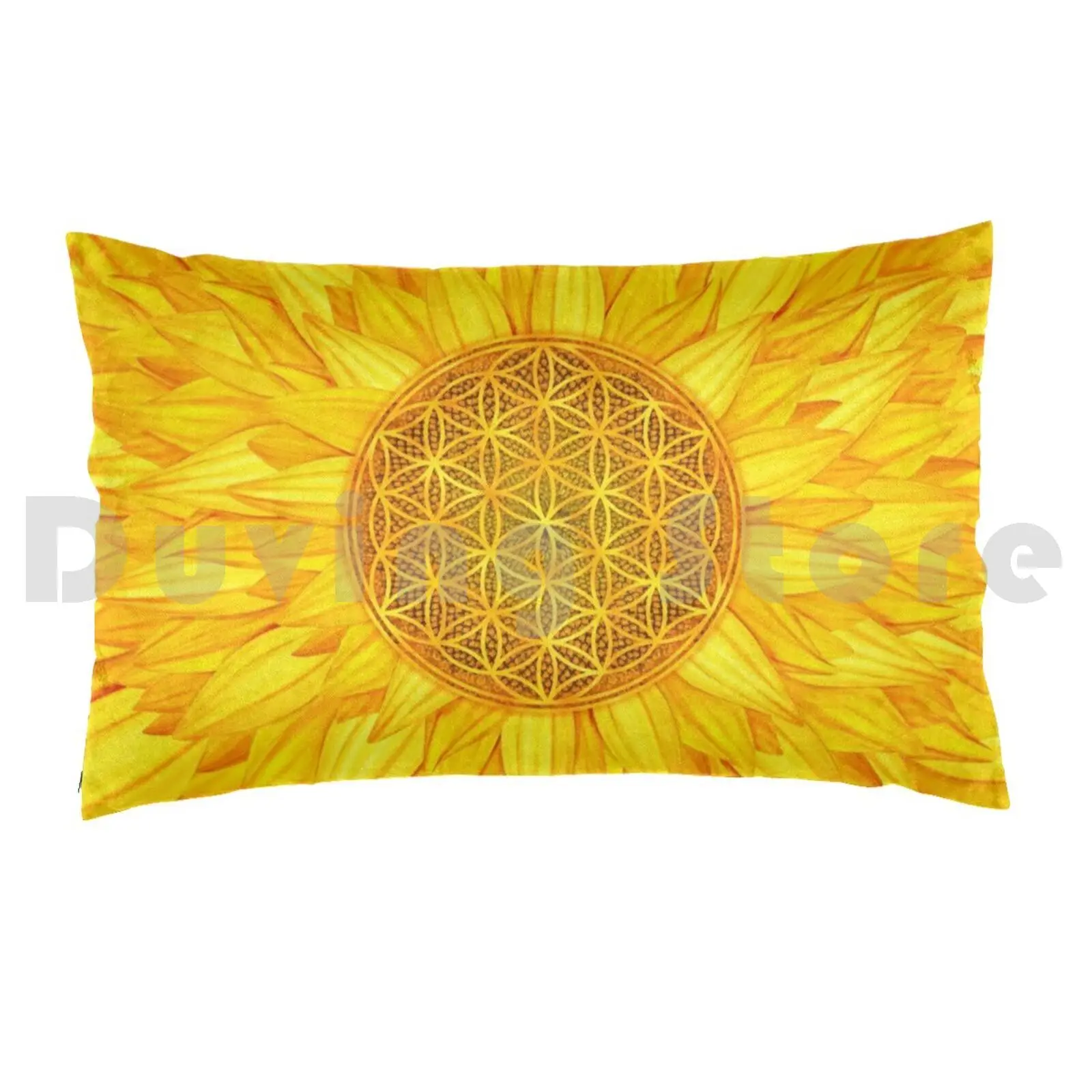 Flower Of Life-Sunflower #3 Pillow Case Printed 50x75 Flower Of Life Blume Des Lebens Fleur De Vie Sun