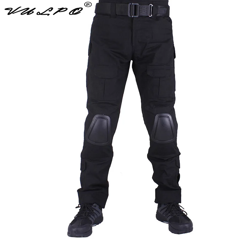 

VULPO Camouflage Combat Pants Men Trousers Tactical Pants With Removable Knee Pads