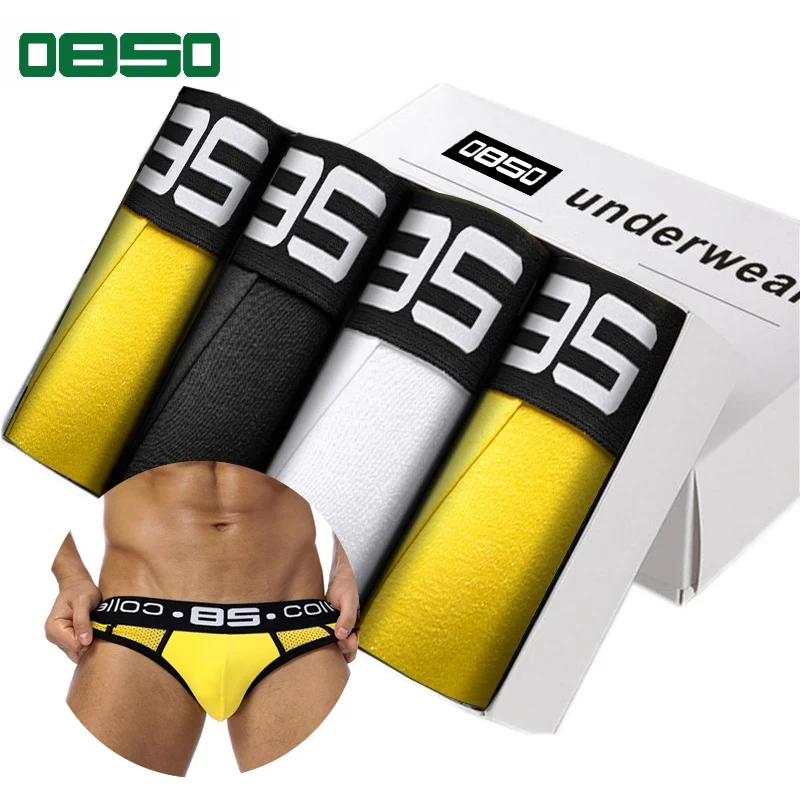 4Pcs/Lot Mens Sexy Underwear Briefs Men Cotton Comfortable Breathable Panties Wholesale Male Underpants Cueca Men Briefs