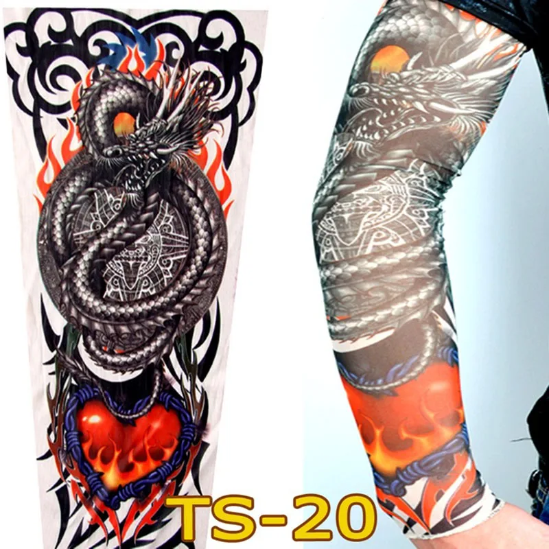 Unisex 3D Tattoo Arm Sleeves Outdoor Cycling Sleeves Sun Protection, Bike Basketball Compression Arm Warmers, Ridding Cuff Sleev