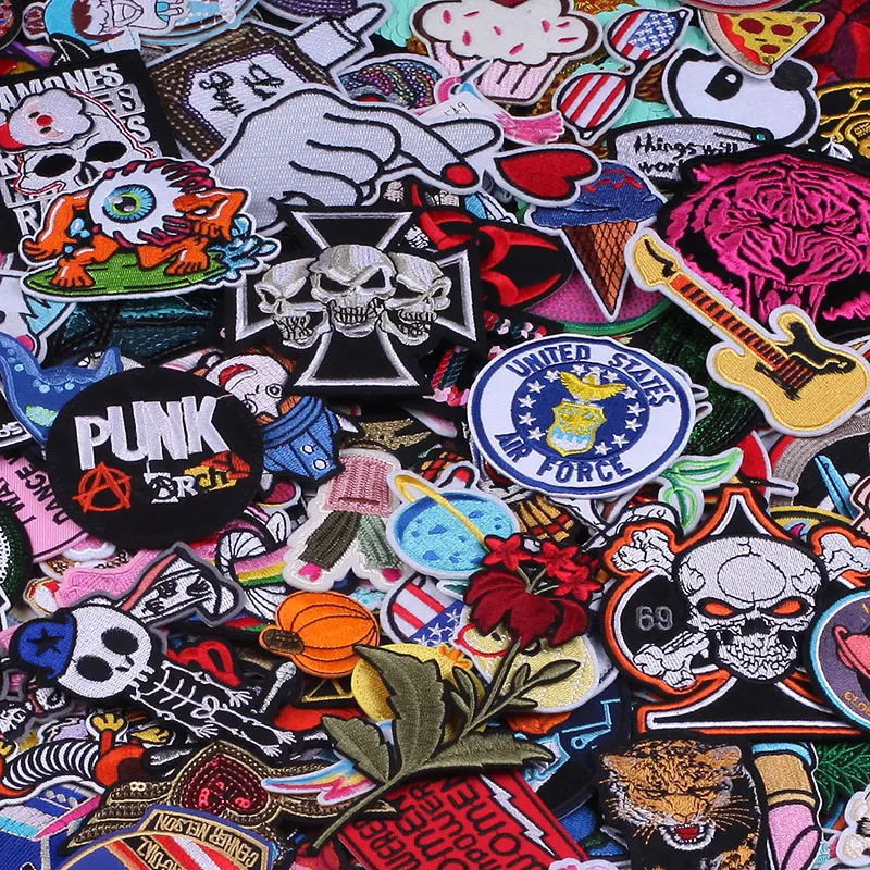 

30 Pcs/Lot Tiger Patches Iron on For Jacket Jeans Backpack Flower Stickers Girl Sewing Embroidered Cloth Decoration Style Random