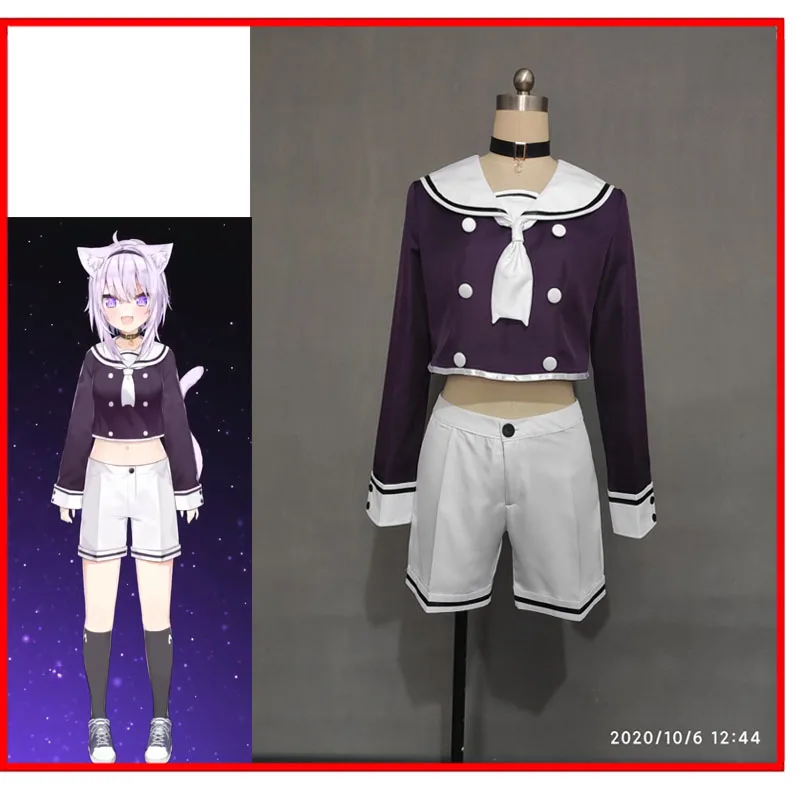 Anime Nekomata Okayu School sailor Dress Cute Suit Uniform Cosplay Costume Women Halloween 110