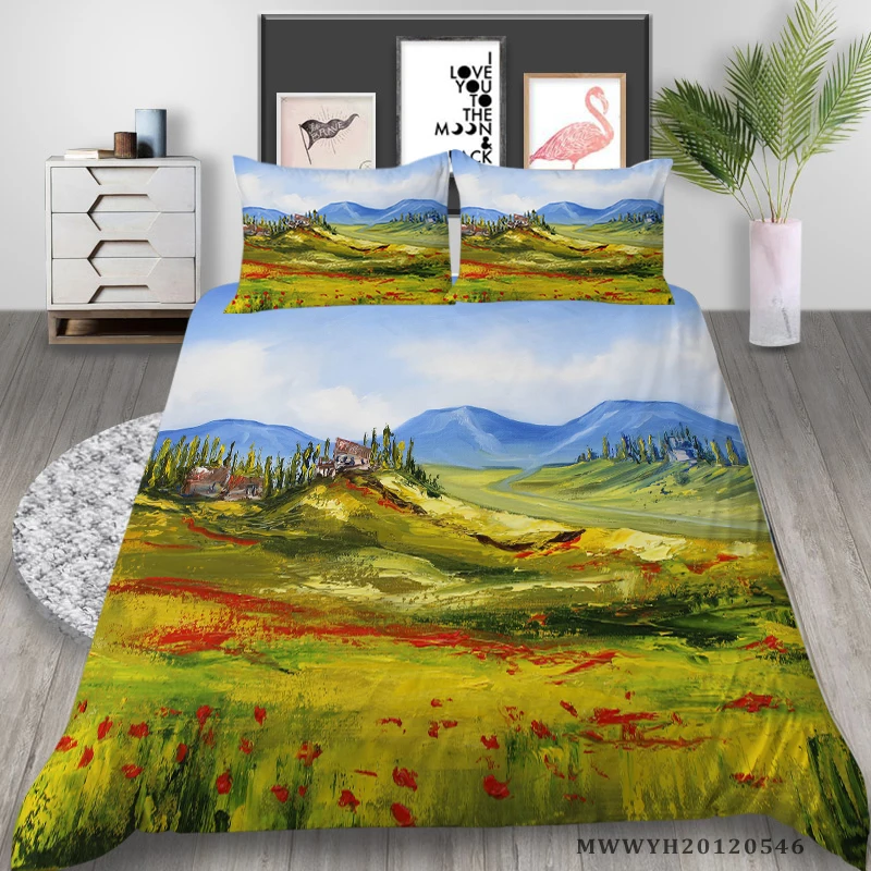 

Home Textile 3D Bedding Set Beautiful Scenery Print King Queen Full Double Single 2/3 Pcs Bedroom Decor