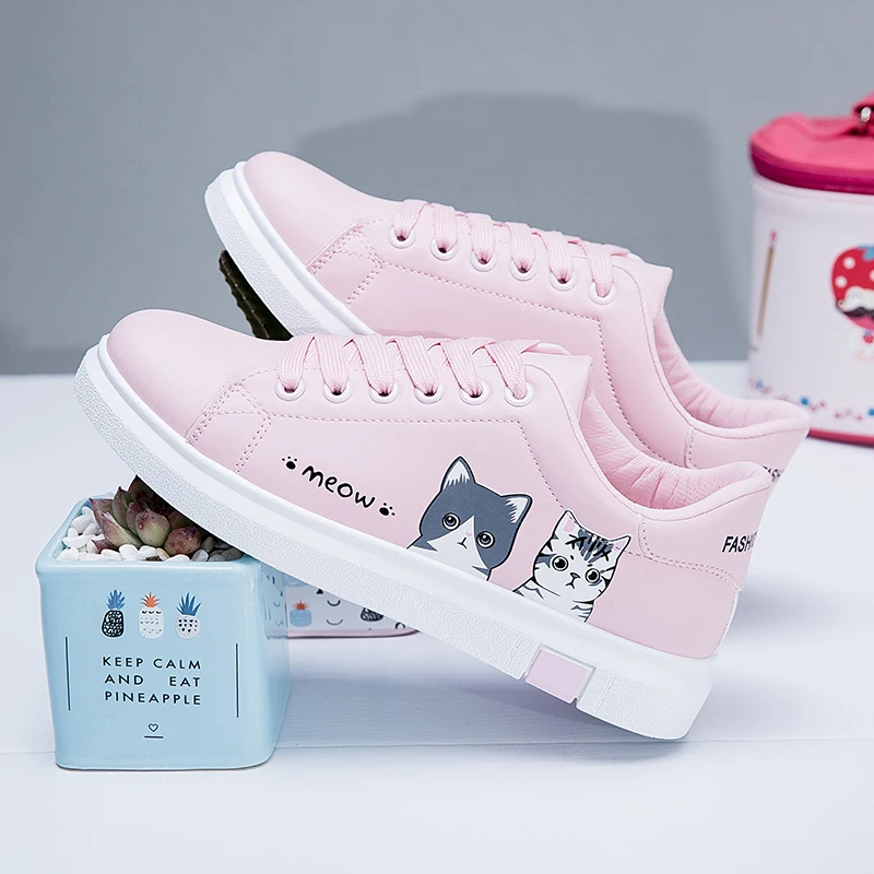 women ladies princess Japanese Lolita Sneakers Shoes pink hello cat Cute Student Princess Girl Cosplay Shoes