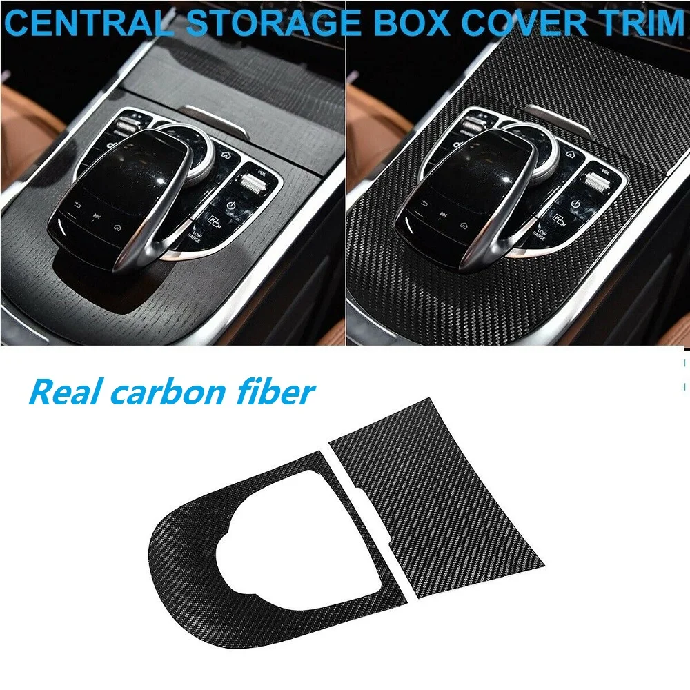 Carbon Fiber Central Storage Box Cover Trim Panel For Mercedes Benz W464 G63 G500 G550 2019-2020