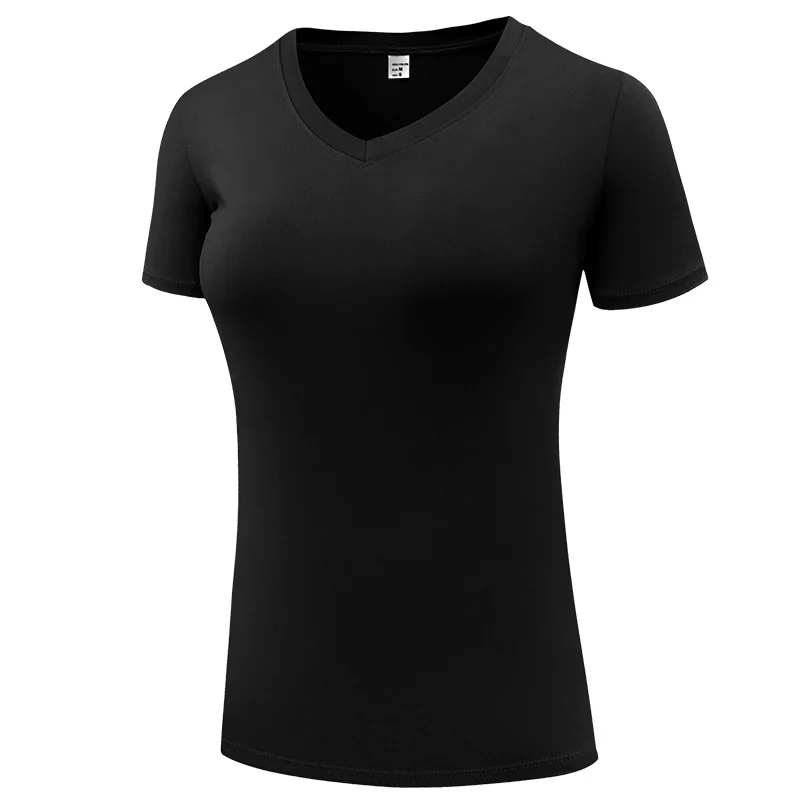 Camisetas de Fitness para mujer, camiseta de secado rápido, medias elásticas deportivas para Yoga, gimnasio, correr, camisetas de manga corta,