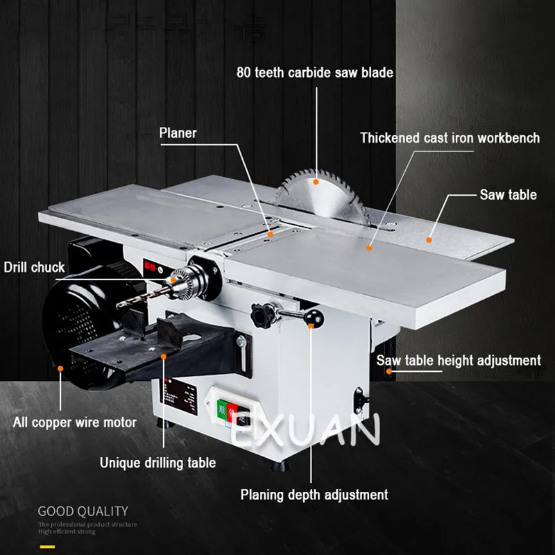 Woodworking planer multifunctional horizontal electric planer multifunctional professional combination punching machine