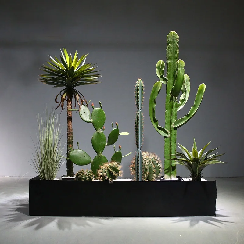 GY Simulation Cactus Greenery Decoration Window Indoor and Outdoor Landscaping Decoration Artificial Plant Pot