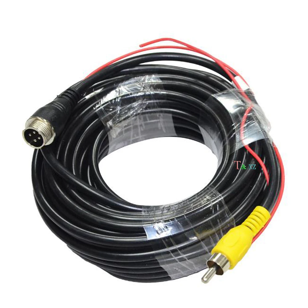 5M -20M Aviation Male to AV Trigger Cable Car Video Lotus to Aviation Adapter Cable Waterproof  For CCTV POE IP Camera System