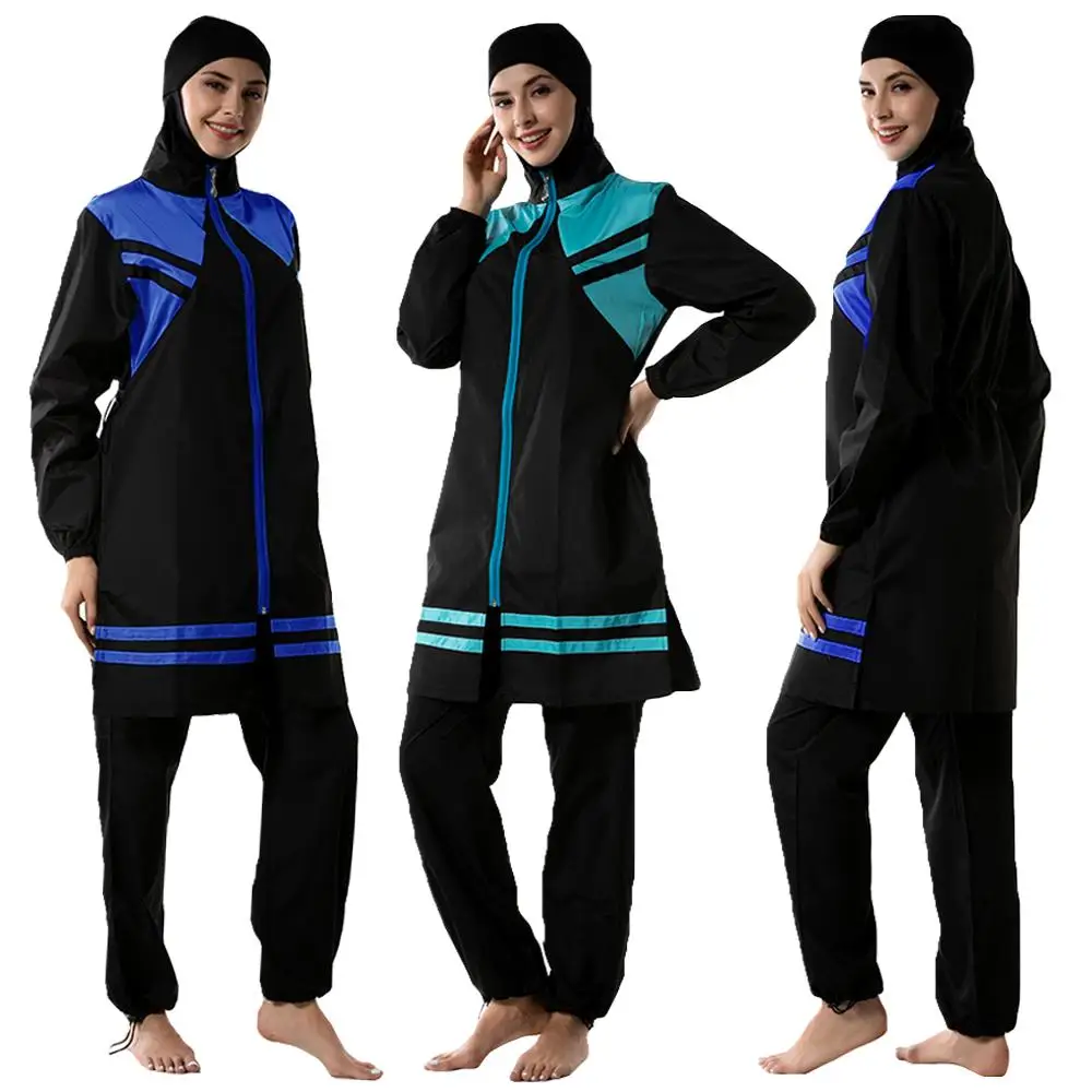 

3PCS Muslim Women Swimwear Full Cover Beachwear Modesty Swim Bathing Suit Set Islamic Clothing Swimsuit Sports Conservative Arab