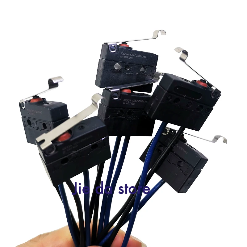 IP67 Micro switch Waterproof Microswitch with line 10A125V R pressure rod  Detection limit switch