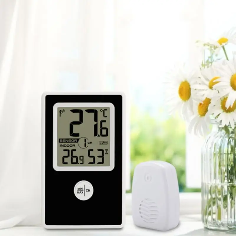 TS-WS-43 Thermometer Hygrometer Tester  Indoor/Outdoor Wireless Weather Station 8 Channels Digital For Home Security