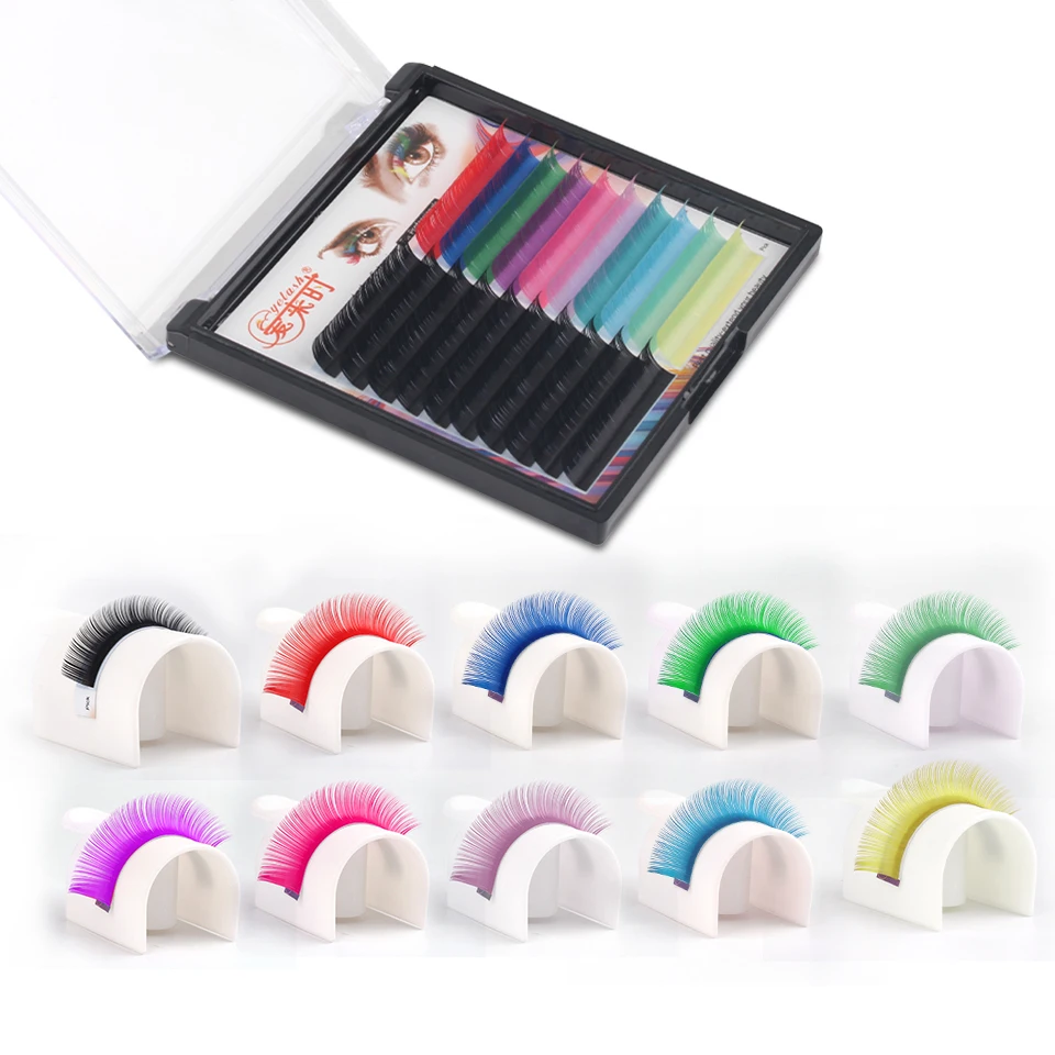 THINKSHOW nouvelles couleurs Extension de Faux cils 0.07mm greffage individuel Extension de cils Maquiagem Cilios outils de maquillage