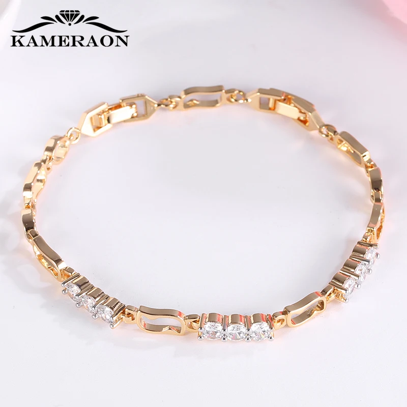 New Arrivals women fashion bracelets  with stones Shiny AAAAA CZ Crystal friendship female wrist bracelet