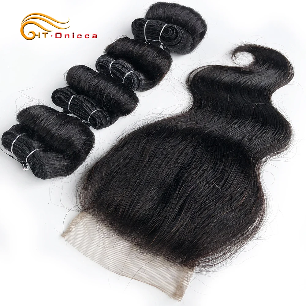 Indisches Haar Bundles Mit Verschluss Transparent Verschluss Mit Bundles Lose Welle Bundles Mit Verschluss Weave Kurze Haar Extensions