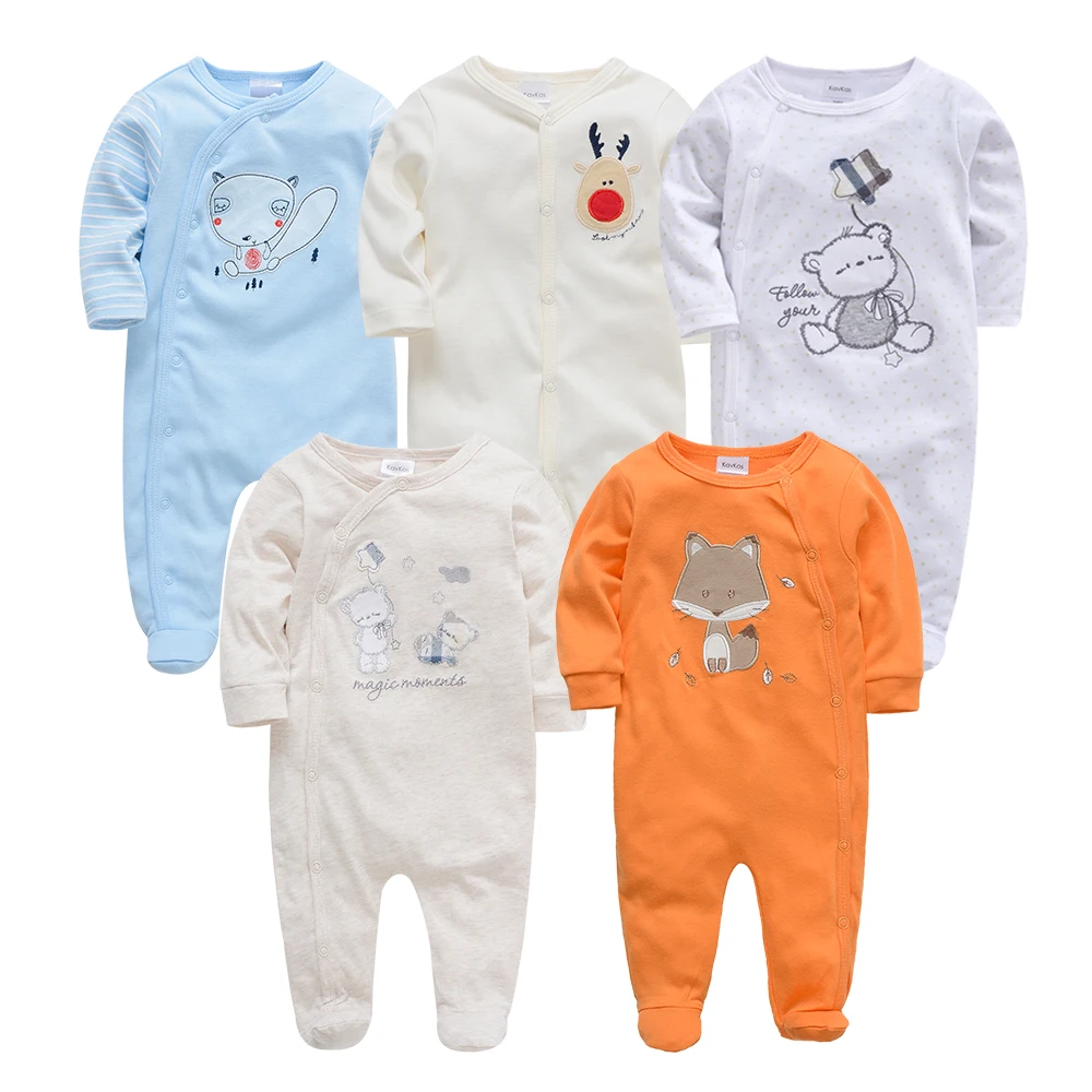 Newborn Toddler Baby Boy Girl Footies Set Cute Bear Dinosaur Print Jumpsuit Long Sleeve pijama bebe recien nacido Roupas bebe de