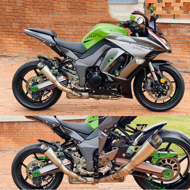 Modified for Z1000 Z1000SX Ninja 1000 1000SX Mid Pipe Motorcycle Middle Slip On 51mm Muffler Exhaust Left Right Reserve Catalyst