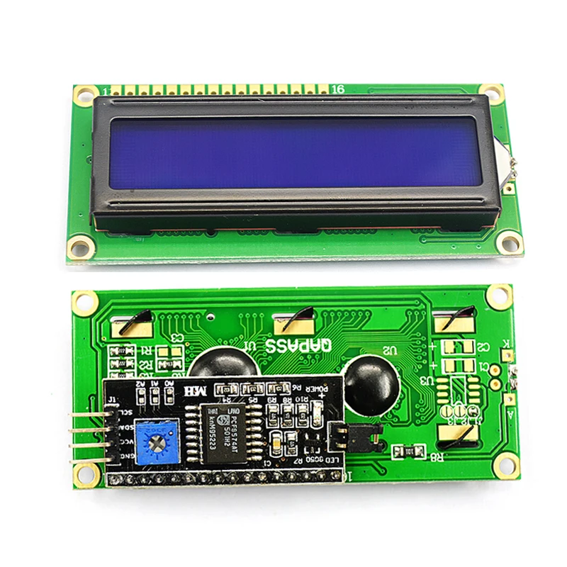 LCD1602 1602 LCD Module Blue / Yellow Green Screen 16x2 Character LCD Display PCF8574T PCF8574 IIC I2C Interface 5V for Arduino