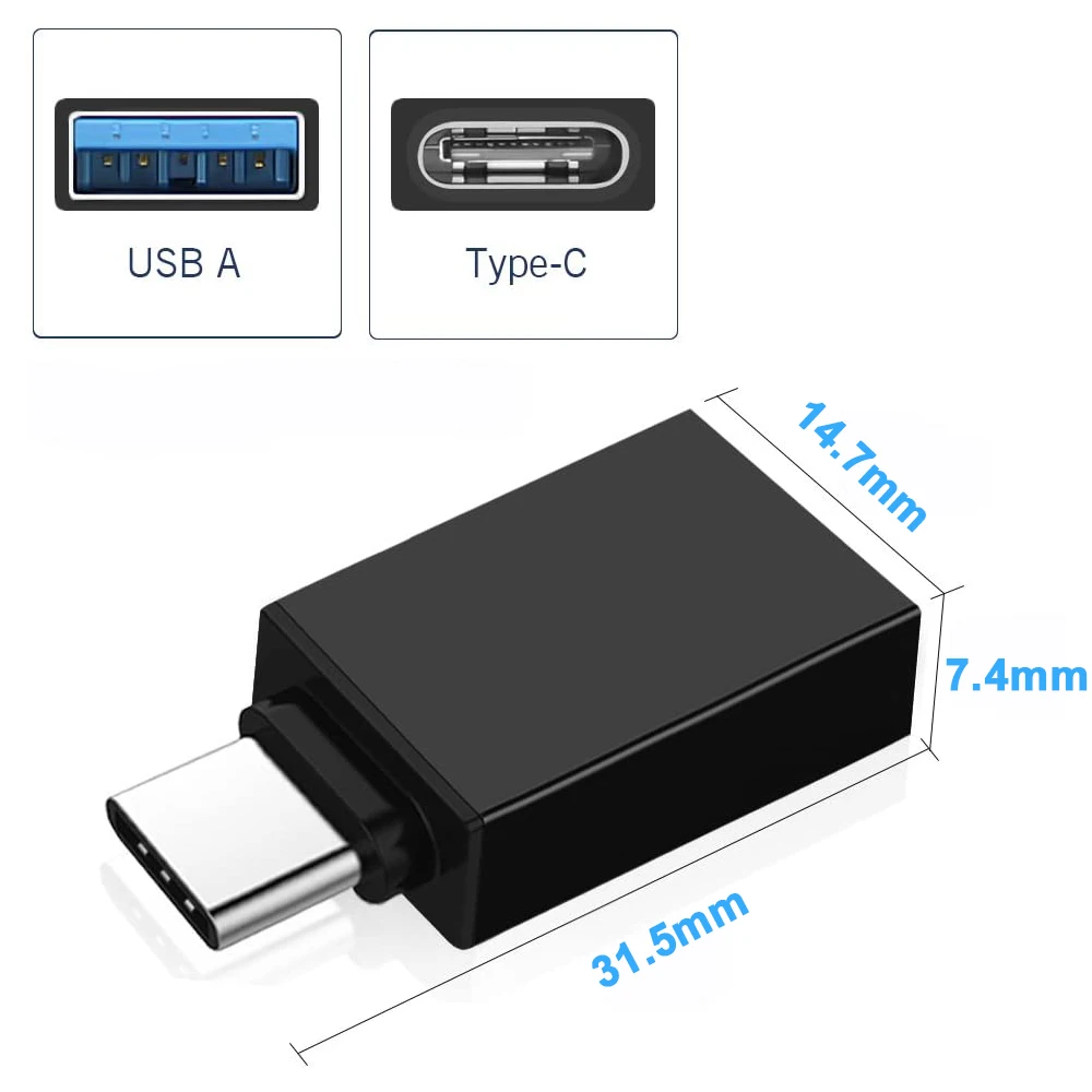 USB C Adapter USB 3.0 to Type C OTG Adapter for MacbookPro Xiaomi Huawei Samsung S10 Mini USB Adapter Type-C OTG Cable Converter