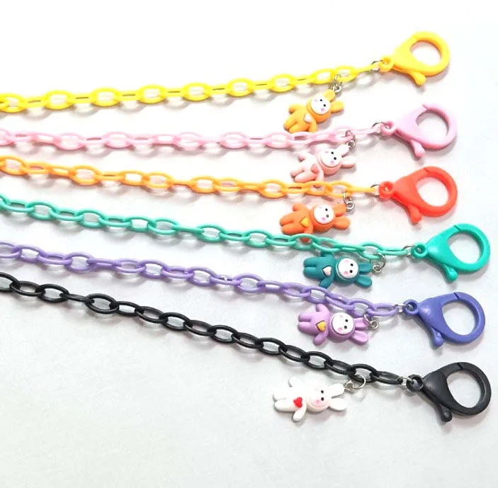 

Color Long-Eared Rabbit Cartoon Color Candy Color Mask Chain Eyeglass Chain Hanging Neck Chains Cords Holder Eyeglasses Strap