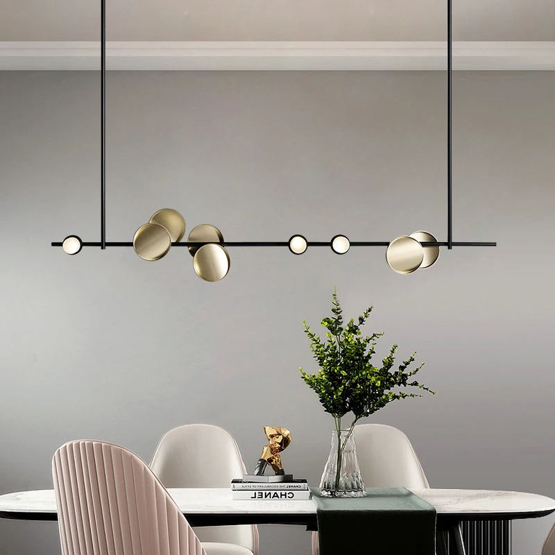 

Artpad Long Pole Led Pendant Lights Kitchen Dining Room Gold Black Suspension Lamp Iron Art Bar Table Spotlight Warm White