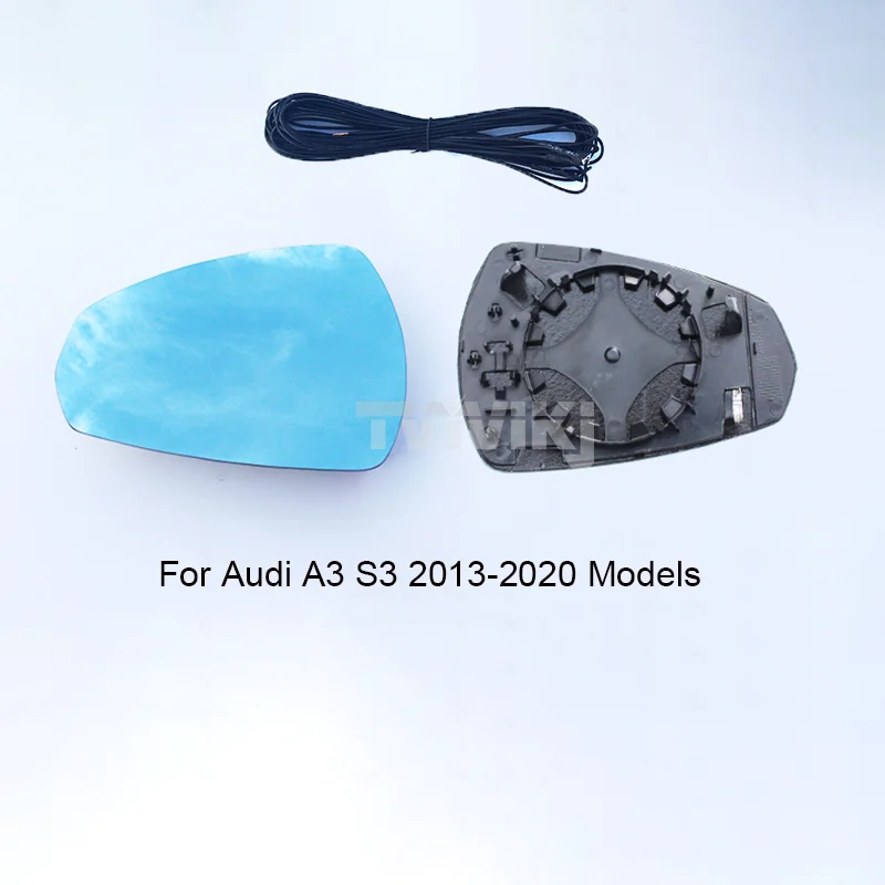 TVYVIKJ 1 pair Side Rearview Mirror Blue Glass Lens For Audi A3 A1 S1 S3 TT 2010-2020 Wide Angle View anti glare door mirror