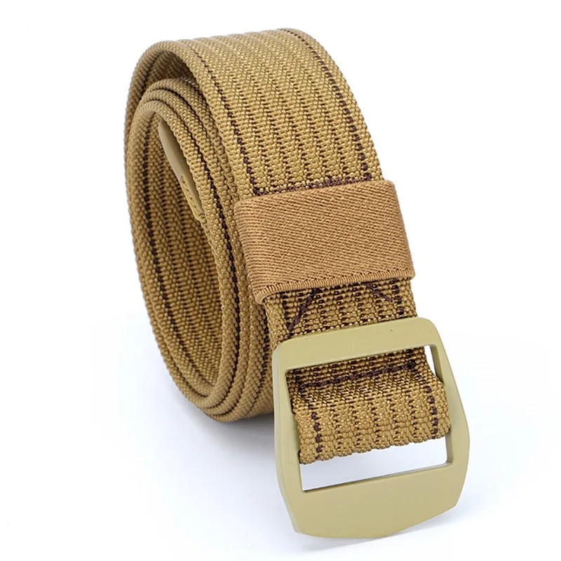 TJ-Tianjun Hot Style Canvas Belt Men's Youth Line Leisure Simple Smooth Button Tactical Military Training Nylon Men's Belt C007