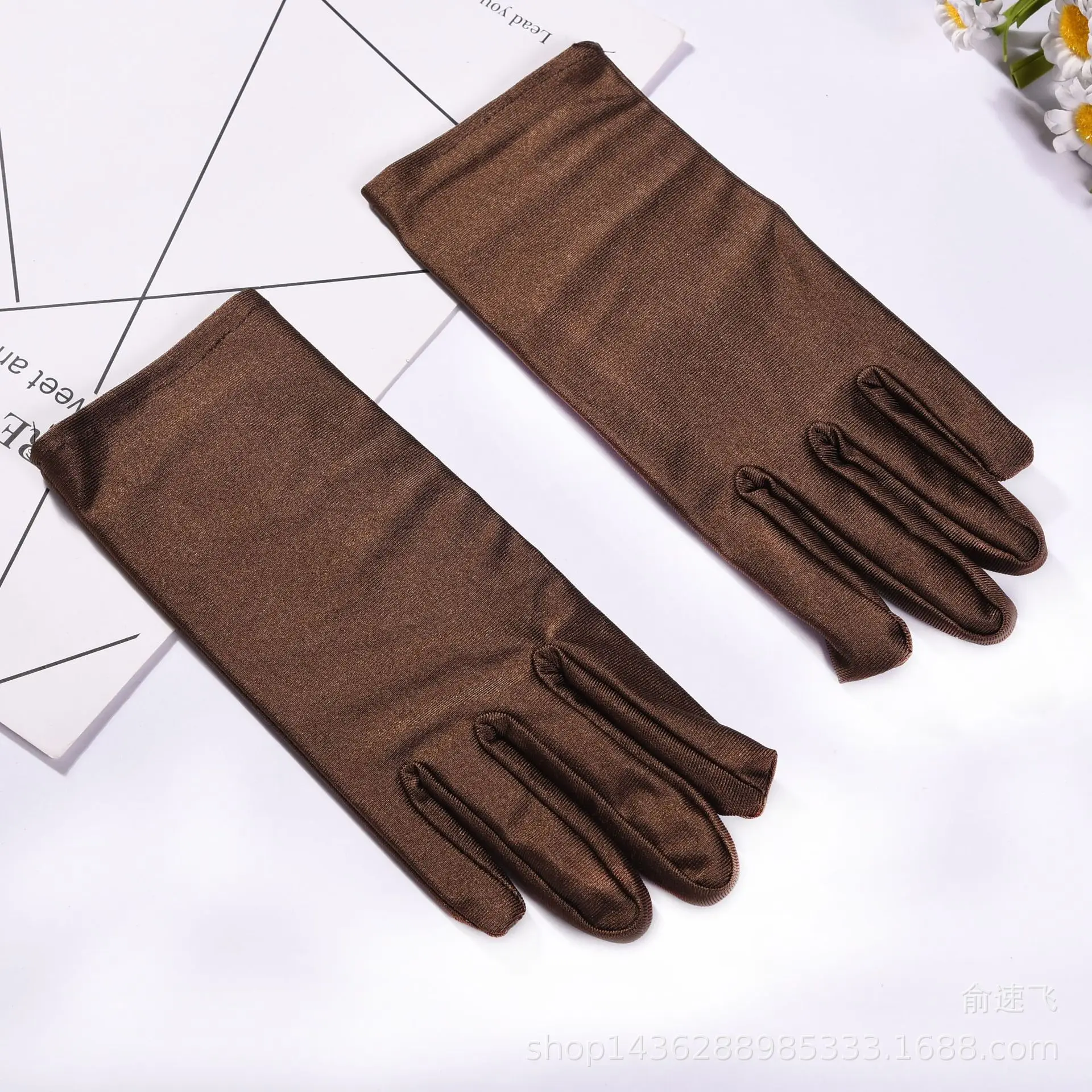 New Sheryl High Stretch Spandex Thin Gloves Ladies Riding Gloves Summer Etiquette Gloves Sunscreen Jewelry