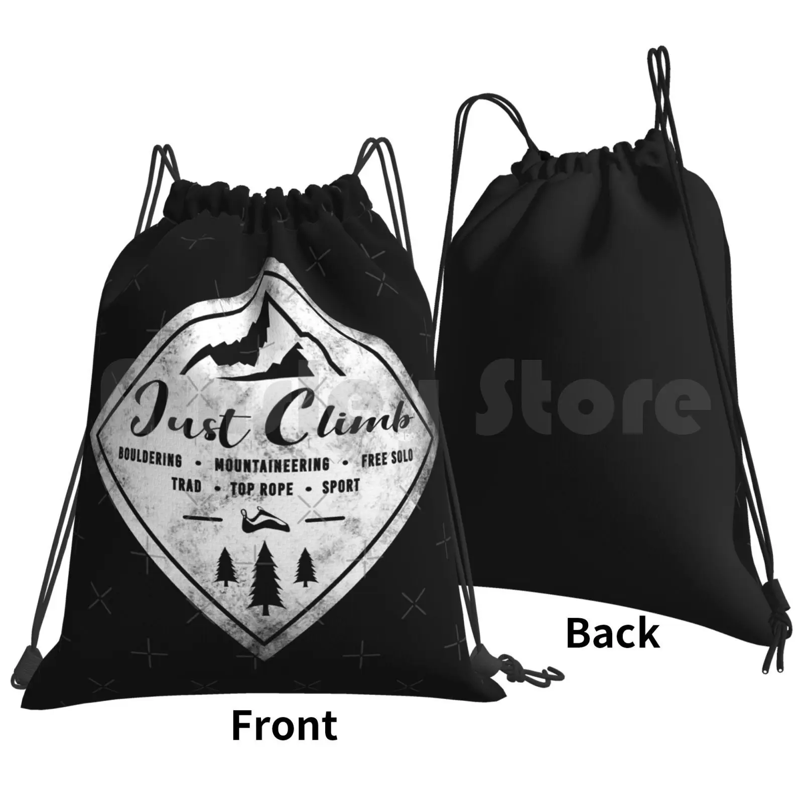 Just Climb Climbing Backpack Drawstring Bags Gym Bag Waterproof Climbing Bouldering Climbing Climb Sports Gri Gri Belay