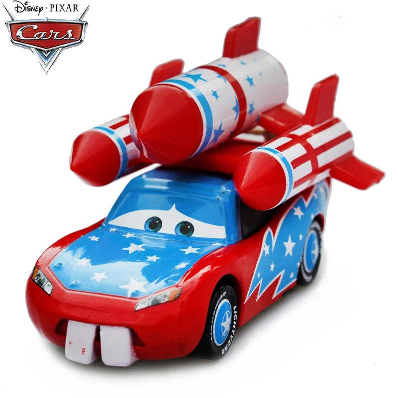 Disney Pixar Cars Rocket Fireworks McQueen Mater Diecast Car Model Cartoon Car Toys Boy Christmas Gift