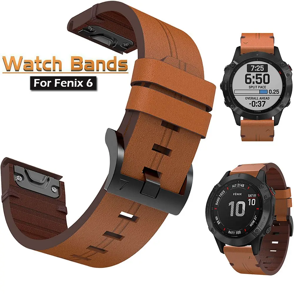 أحزمة ساعات Garmin Fenix ، أحزمة جلدية 22 مللي متر لـ Garmin Fenix 6 /6Pro/5/5Plus/Instinct ، سريعة التحرير لـ Forerunner 935 945