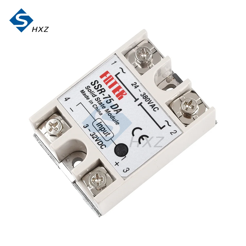 SSR-100DA Solid State Relay SSR-100DA 100A 3-32V DC / 24-380 V AC Single Phase Solid State Relay SSR-75DA 60DA 50DA