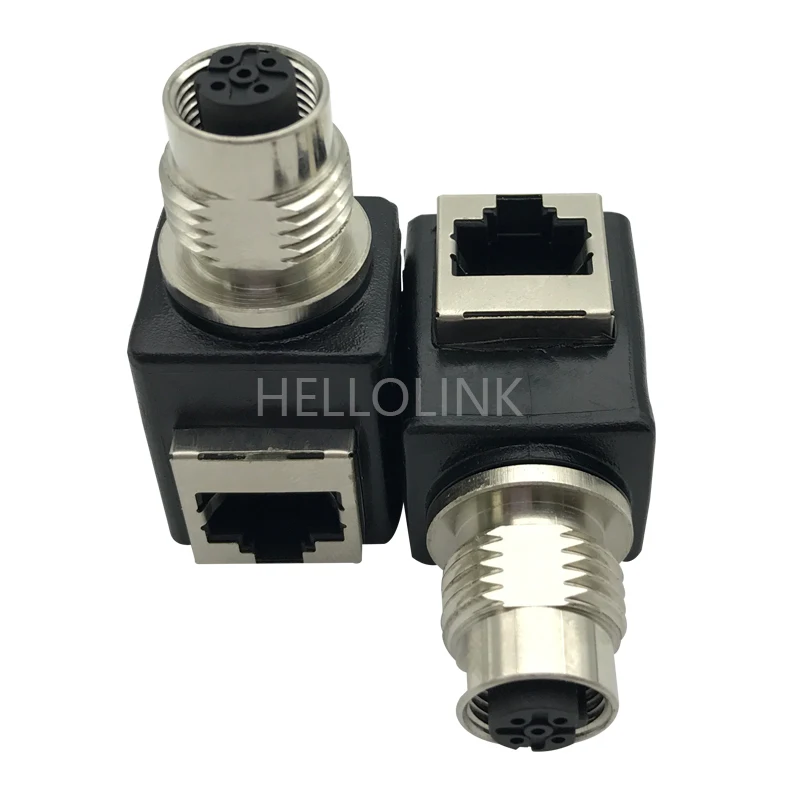 M12 To RJ45 Ethernet Extension Connector