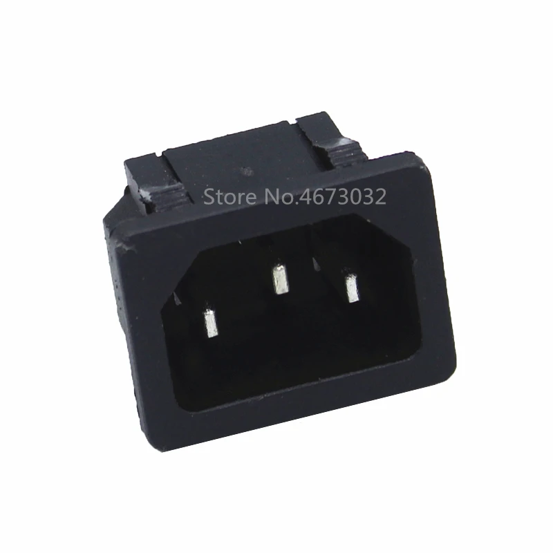 1pcs 250VAC 3 Pin iec320 C14 inlet connector plug power socket with red lamp rocker switch 10A fuse holder socket male connector