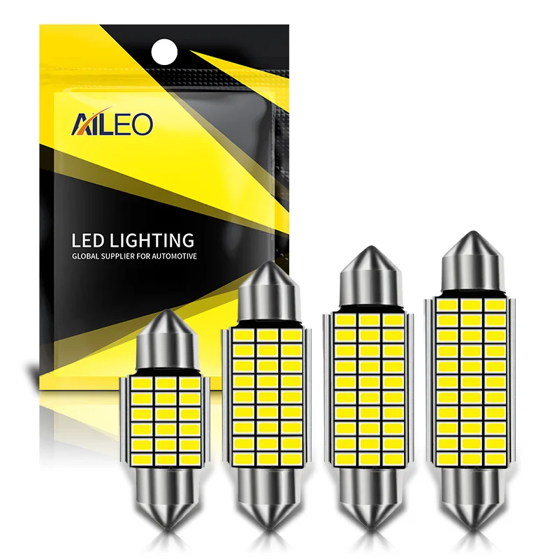 AILEO-Canbus Festoon para carro, lâmpada LED, luz de leitura interior, lâmpada de matrículas, branco, erro livre, C10W, C5W, 31mm, 36mm, 39mm, 42mm,