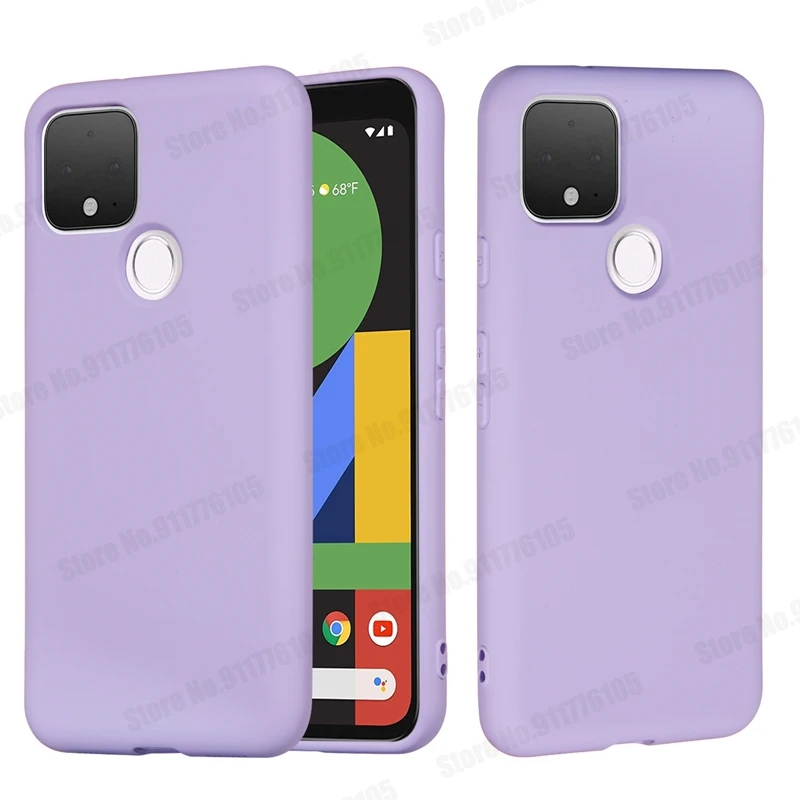 Liquid Silicone Phone Case For Google Pixel 5A 4A 5 4 3 5XL 4XL Candy Color Matte Protection Cloth Lining Shockproof Back Cover