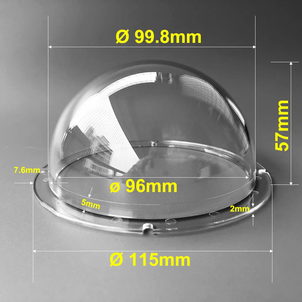 

4 Inch Indoor Outdoor Acrylic Clear Dome Cover Surveillance Security CCTV Camera Housing Transparent Case 2mm Thickness 115x57mm