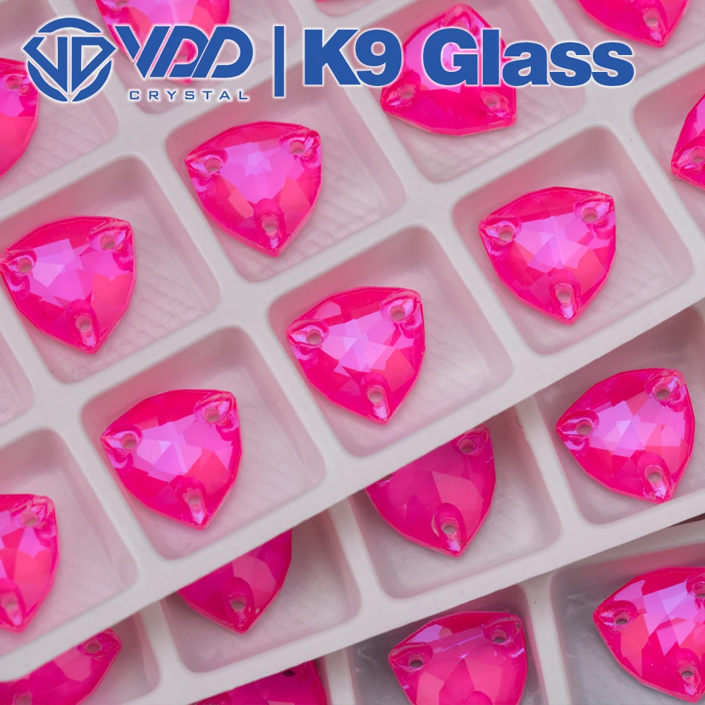 VDD 12x12mm Trilliant AAAAA K9 Neon Rose Glass cucire su strass cucire pietre di cristallo trasparente Flatback per accessori di abbigliamento