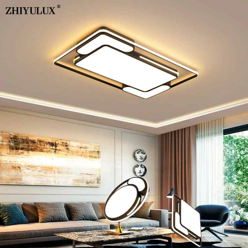 Remote Dimming Round Square New Modern LED Chandelier Lights Dining Living Room Kitchen Aisle Flats Hall Lamps Indoor Lighting