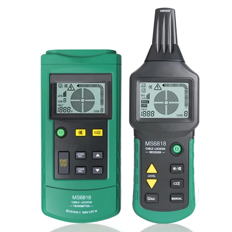 MS6818 Digital Wire Tracker Water Gas Pipeline Locator Finder Wall Earth Floor Cable rilevatore di guasti a cortocircuito Volt 12 ~ 400V