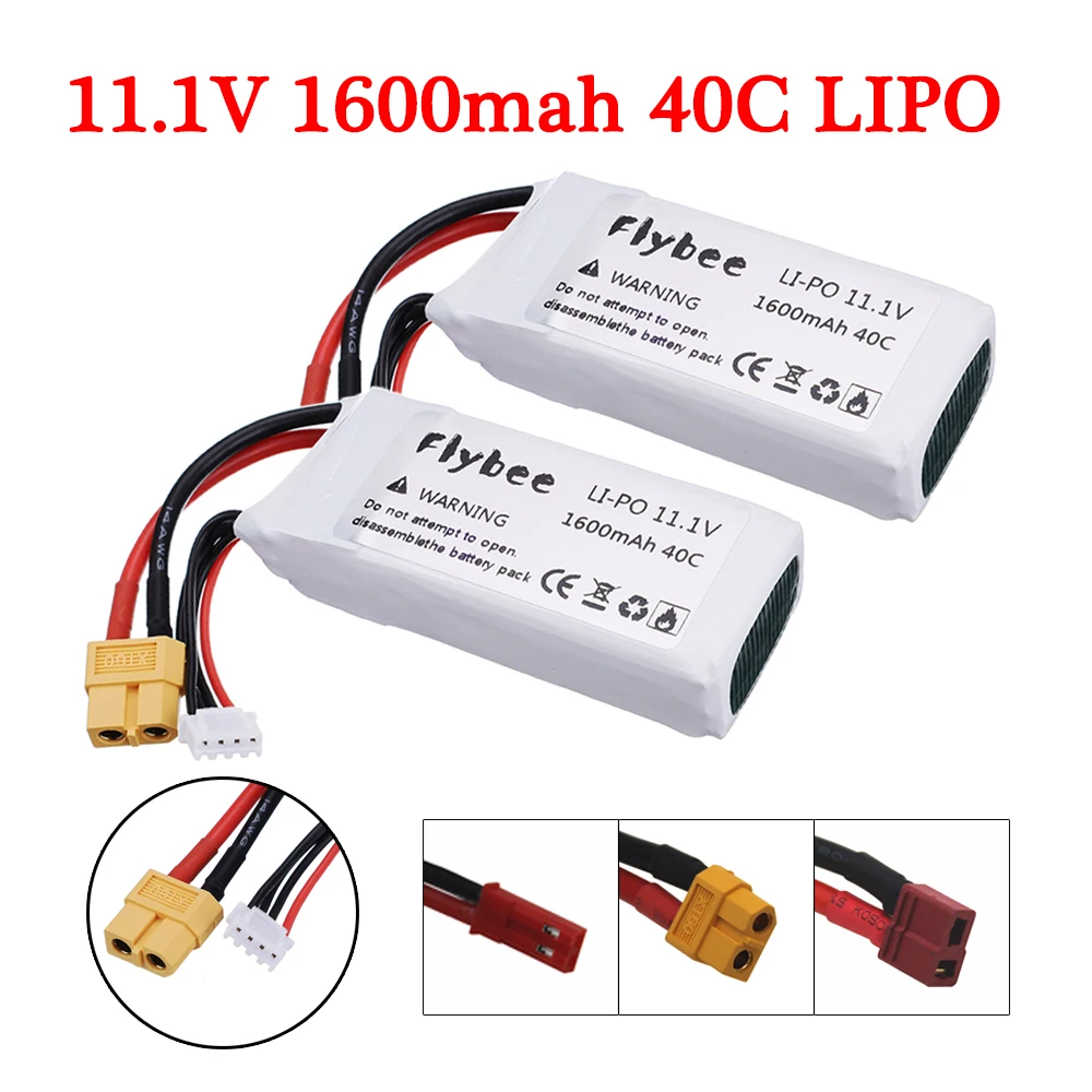 11.1V 1600mAh 3S LiPo Battery For WLtoys V950 Rc Car Helicopter Airplane accessory 11.1 V high capacity Battery T/XT60/JST Plug