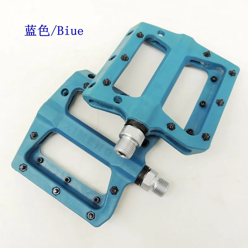 Mountain bike high-strength nylon fiber bearing pedals Colorful track bike widened non-slip bearing pedals