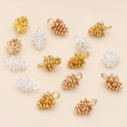 20pcs/lot 12x7mm Pine Cones Pendants Copper Piece Pendant Charms for DIY Bracelet Ear Jewelry Findings Making Craft